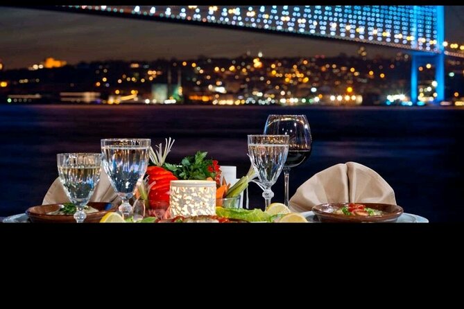 Bosphorus Dinner Cruise Tour with Private Table - Under the Bosphorus Bridge with a camera ready
