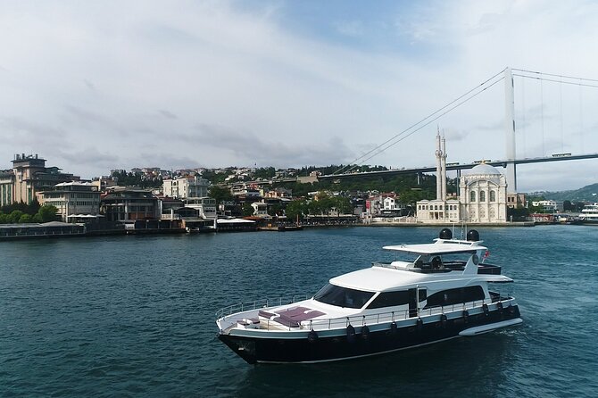 Bosphorus Yacht Cruise with Stopover on the Asian Side - (Morning or Afternoon) - Palaces, fortresses, and towers from the water