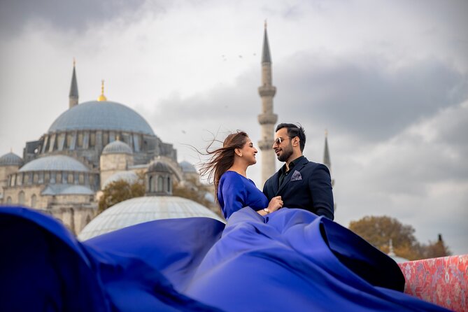Flying Dress Photography on an Iconic Rooftop in Istanbul - Second stop: Suleymaniye Mosque from above