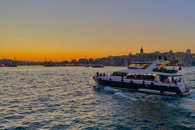 Guided Bosphorus Sunset Cruise on Luxurious Yacht - Small Group Cruise - Maiden’s Tower near the mouth of the Bosphorus