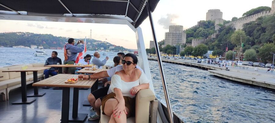 Istanbul: Bosphorus Sunset Cruise on Yacht with Live Guide - Rumeli Fortress and the second bridge