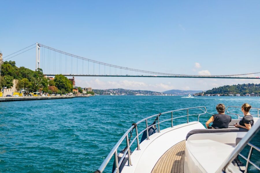 Istanbul: Bosphorus Yacht Cruise with Stopover on Asian Side - Boarding a yacht with room to move
