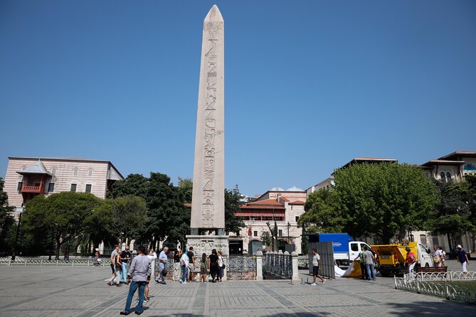 Istanbul City Tour W/ Fast Track Basilica Cistern W/ Small Group - Reading the old stones at the Hippodrome
