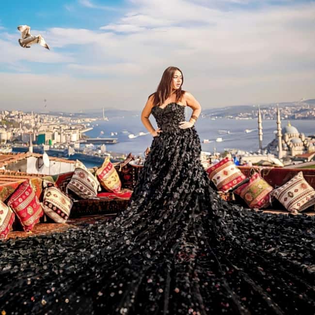 Istanbul: Photoshoot with Professional Photographer - Rooftop views and the flying-dress option