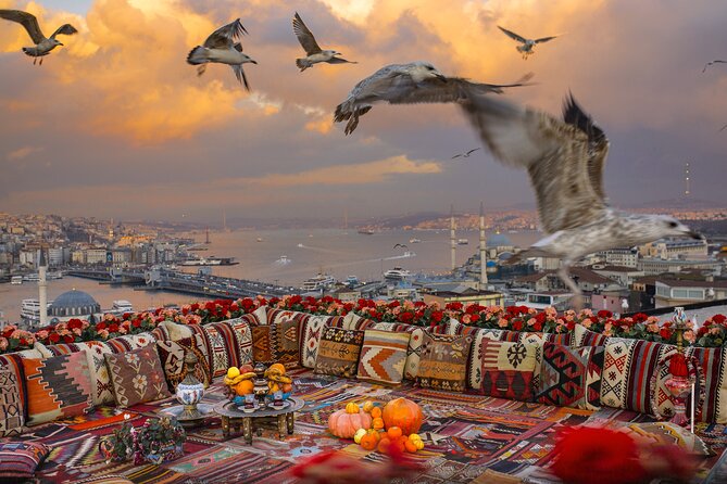 Istanbul Rooftop Photoshoot with Flying Dress - Posing above the Bosphorus