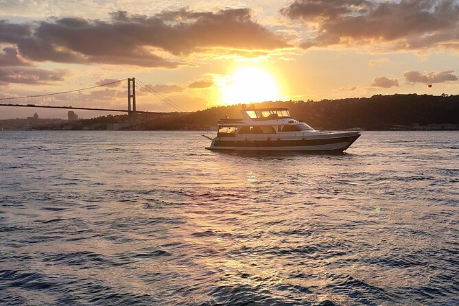 Istanbul Sunset Cruise With Luxury Yacht On Bosphorus - The Fatih Sultan Mehmet Bridge and Asia