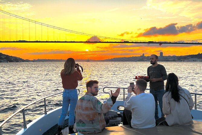 Sunset or Daytime Istanbul Guided Luxury Yacht Cruise with Snacks - Under the Bosphorus Bridge
